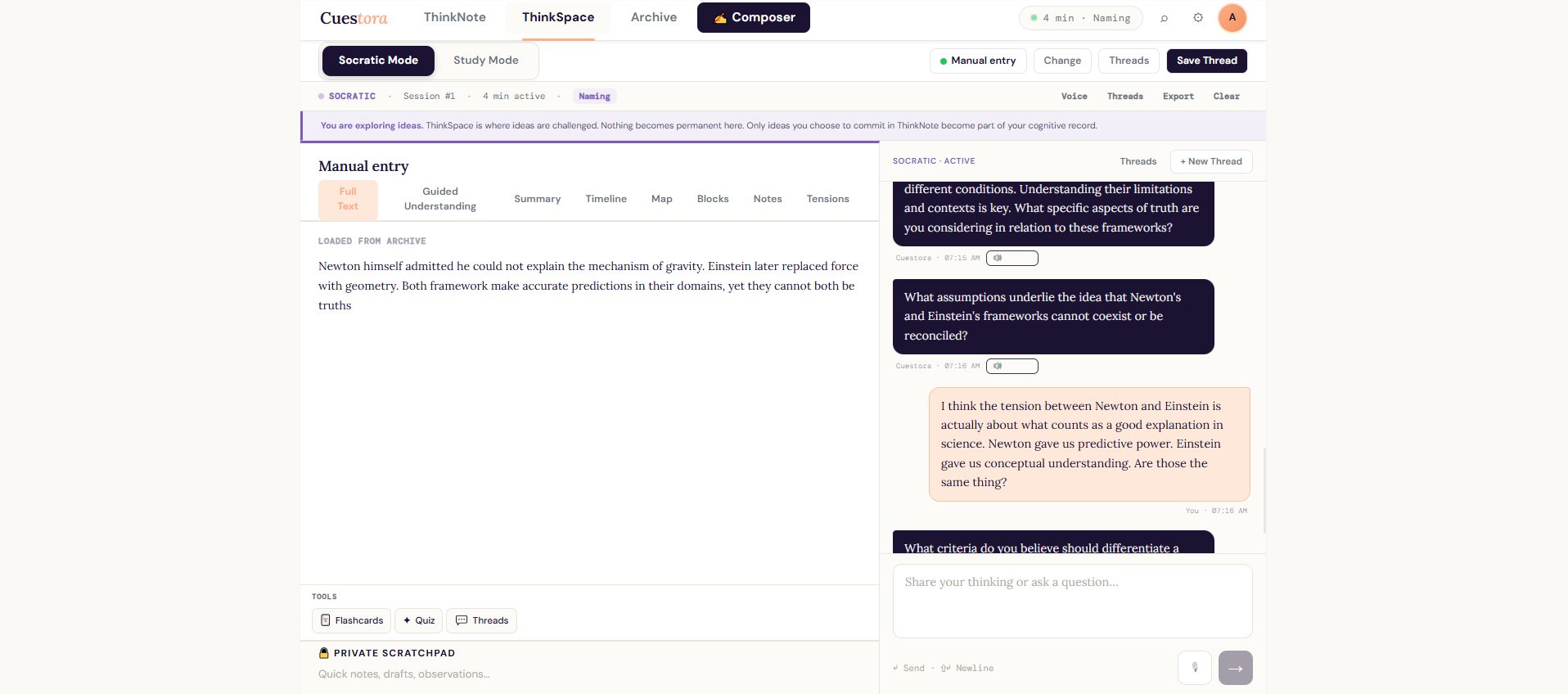 ThinkSpace interface screenshot
